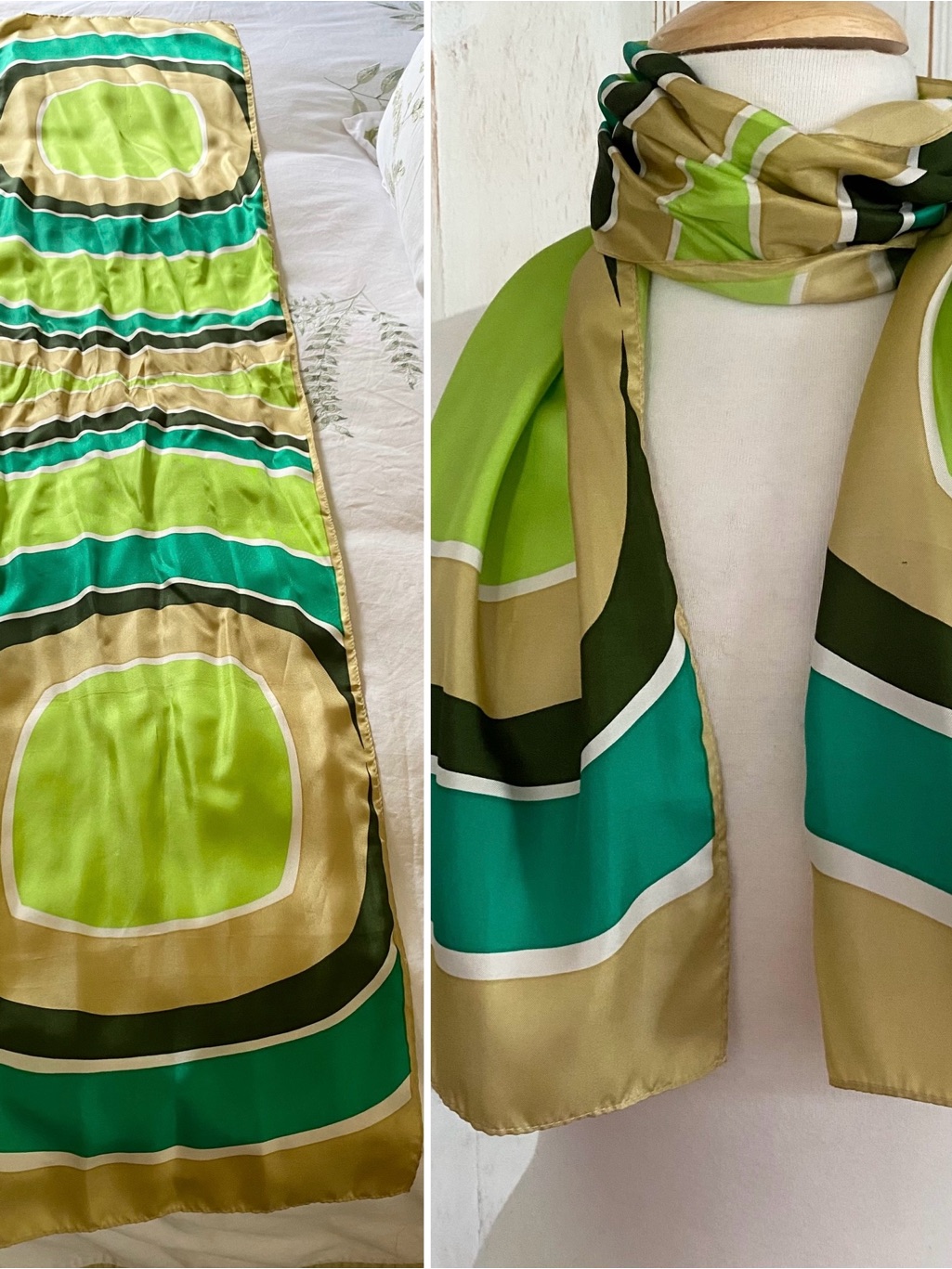 Vintage 100 Silk Scarf Abstract Design